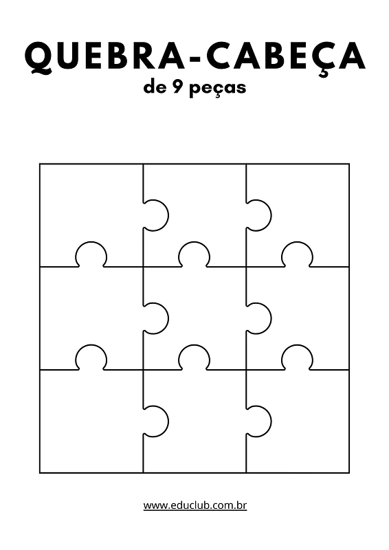 Peças de quebra-cabeça em branco para imprimir | Educlub